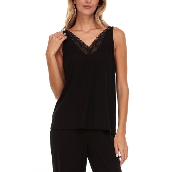 Flora by Flora Nikrooz Women's Franny Tank and Pajama Pants Set - Black M PJ set - Picture 3 of 4